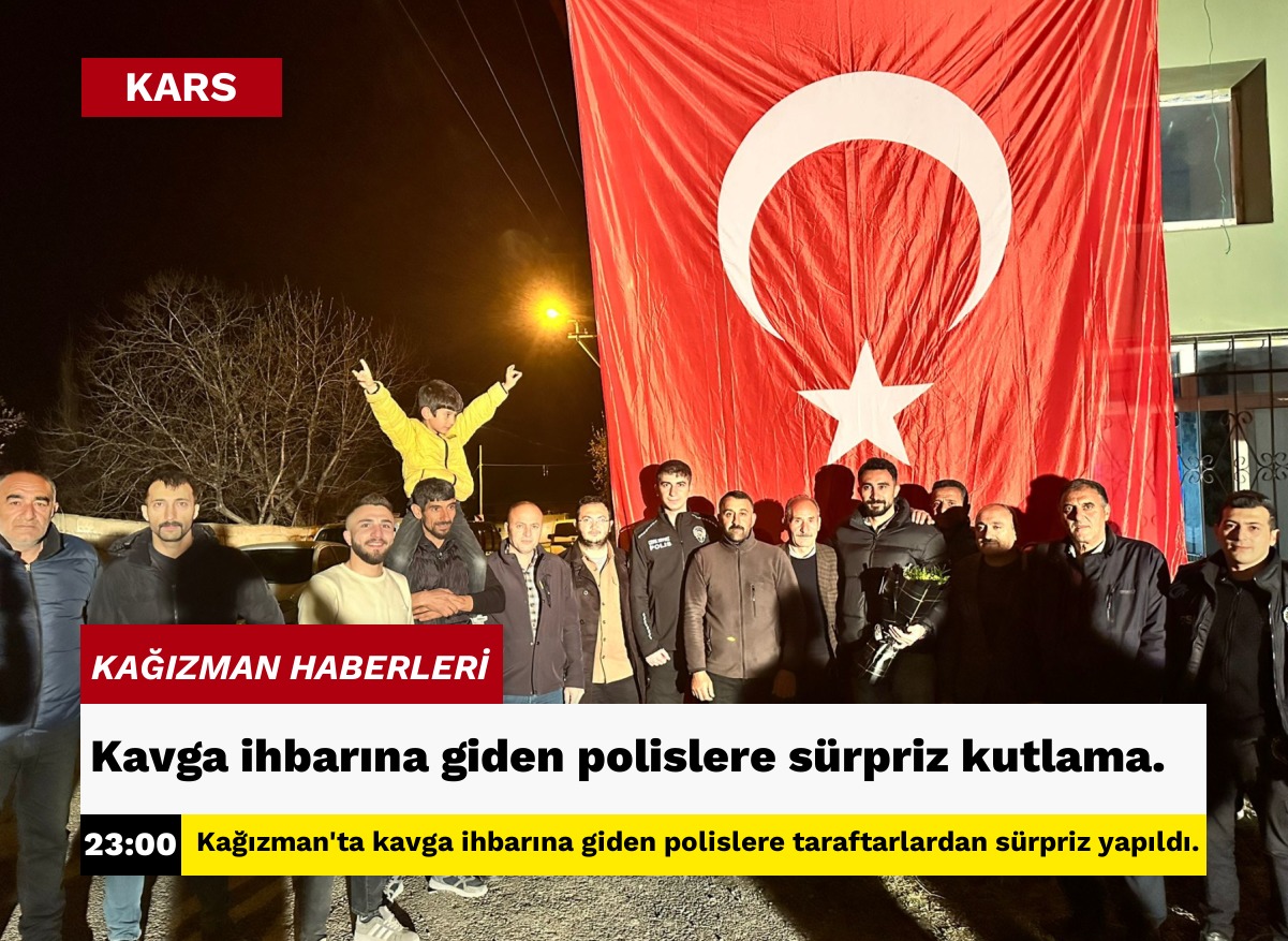 Kavga ihbarına giden polislere sürpriz kutlama.