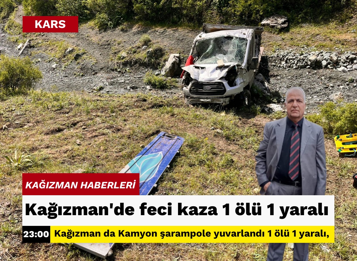 Kağızman'de feci kaza 1 ölü 1 yaralı