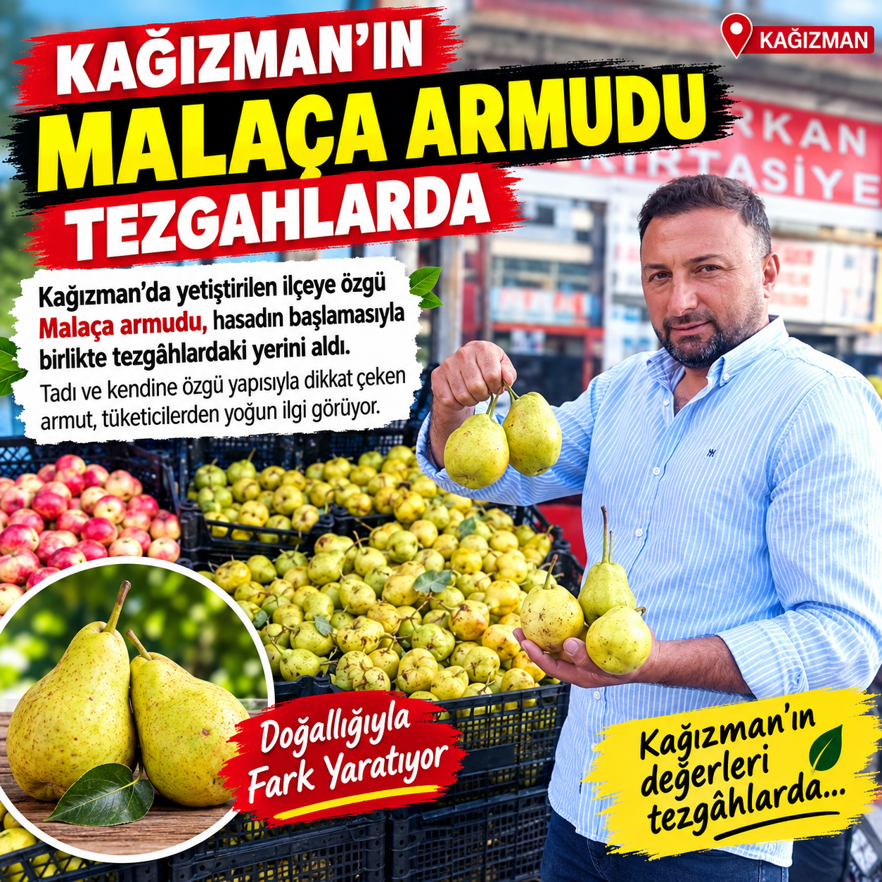Kağızman’ın Malaça Armudu Tezgâhlarda