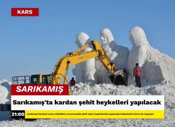Sarıkamış'ta kardan şehit heykelleri  yapılacak