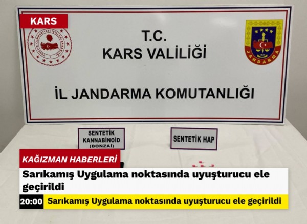 Sarıkamış Uygulama noktasında uyuşturucu ele geçirildi