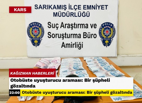 Otobüste uyuşturucu araması: Bir şüpheli gözaltında